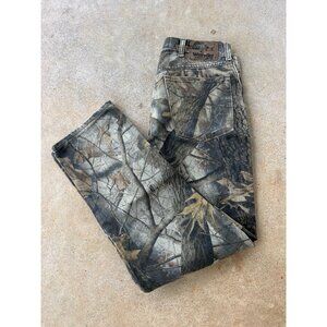 Vintage WranglerDouble Knee  Mens Camouflage Hunting Cargo Pants B4